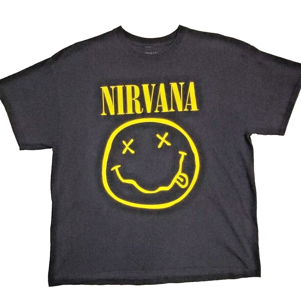 Nirvana‎ Smile T Shirt Men's Xl Rock Band Short Sleeve